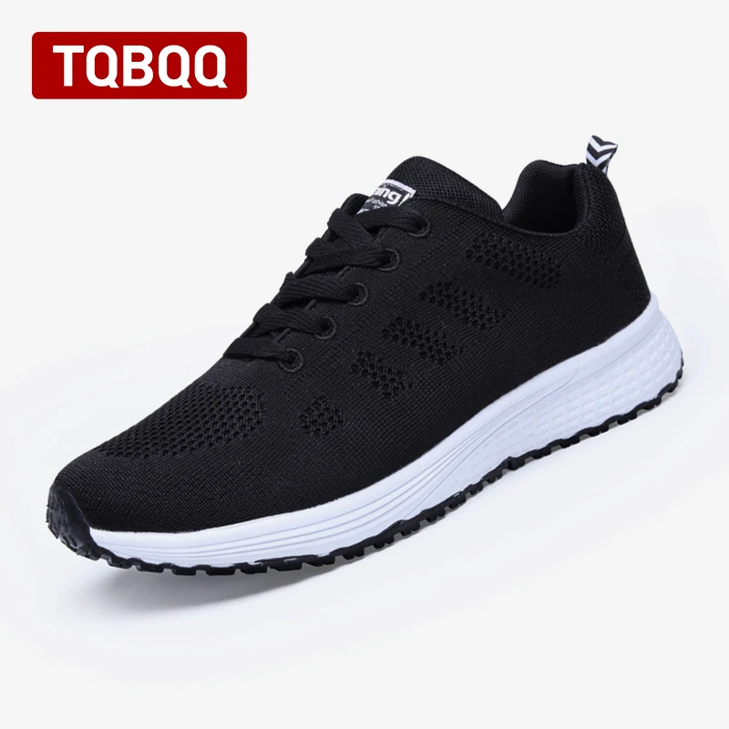 Women's Casual Shoes Fashion Breathable Walking Mesh Flat Sports Sneakers Black Female Footwear