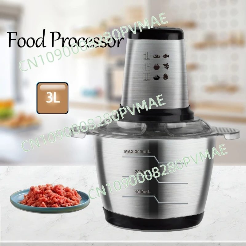 

3L Large Capacity Stainless Steel Meat Grinder - Electric Semi-Automatic Multifunctional Kitchen Cooking Machine