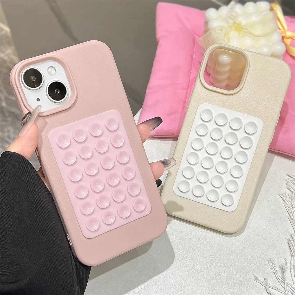 3D-Saugnapf-Ständerhülle für iPhone 11 12 13 Pro Max Hüllen iPhone 17 15 16 14 Plus XS XR Stoßfeste Runde Saugnapf-Silikonhülle – Detail 7