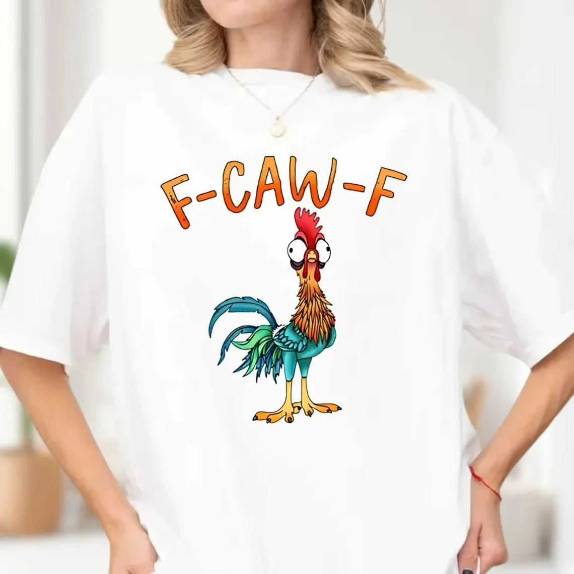 مضحك F-Caw-F تي شيرت الديك ميمي تي شيرت وقح الطيور عاشق تي شيرت القمر الغراب الأسود الطيور الدجاج ميمي تي شيرت