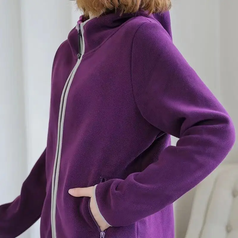 Thickened Hooded Fleece Jacket for Women's Autumn and Winter New Short Style Fashionable Temperament Zipper