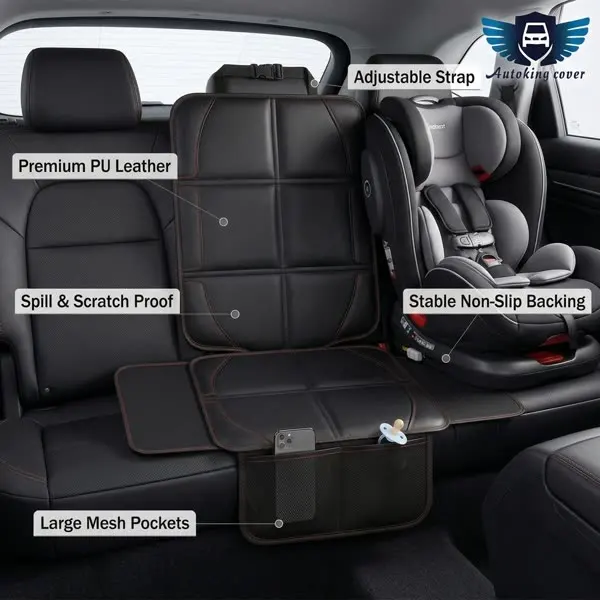 

Autoking Car Seat Cover for Baby Child Protect Leather Cloth Upholstery Anti Slip Backing