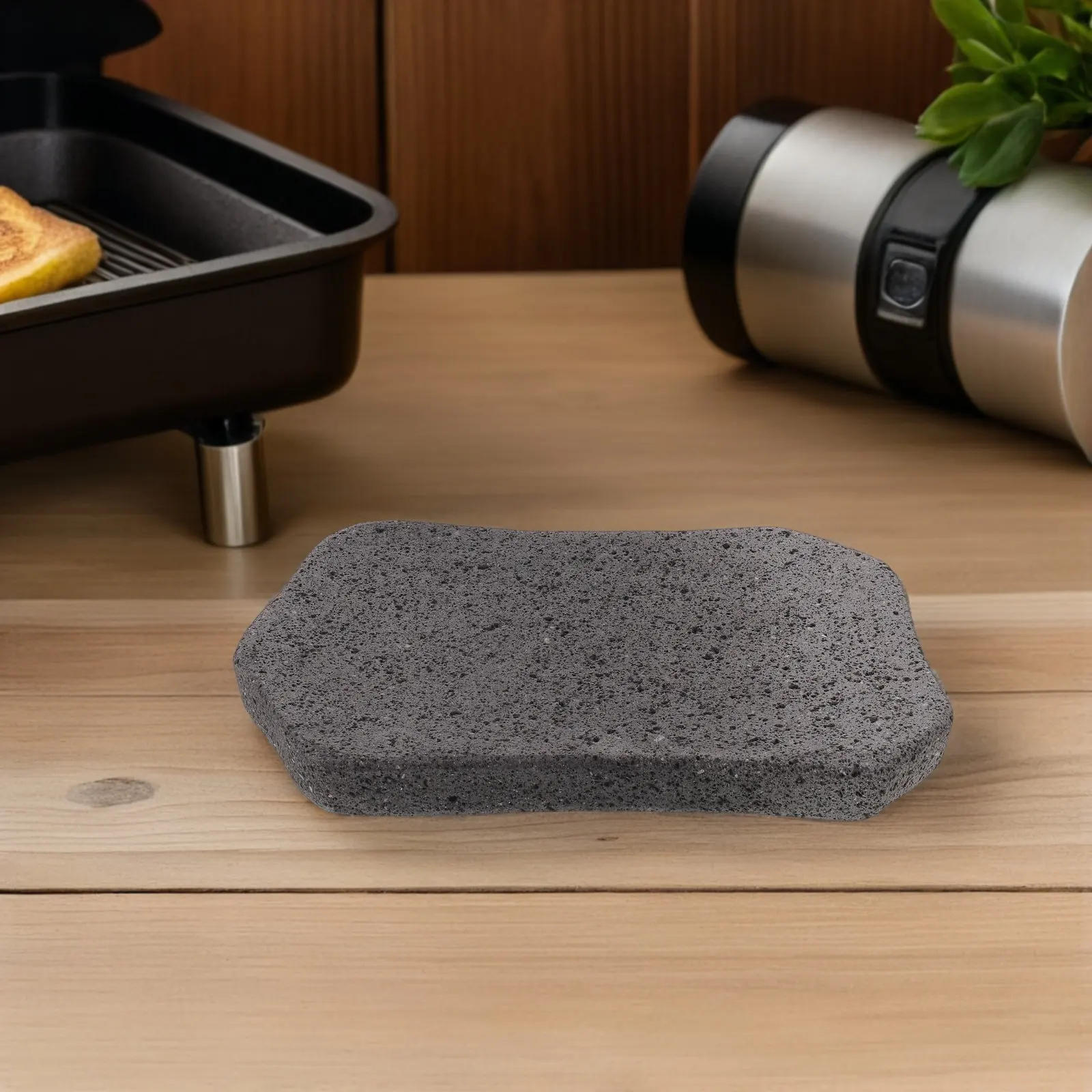Volcanic Cooking Tile Bbq Stone for Steak Pizza Meat Seafood Fire Brick 0.1 Thick Outdoor Grill Baking Stone Lava Pizza Plate