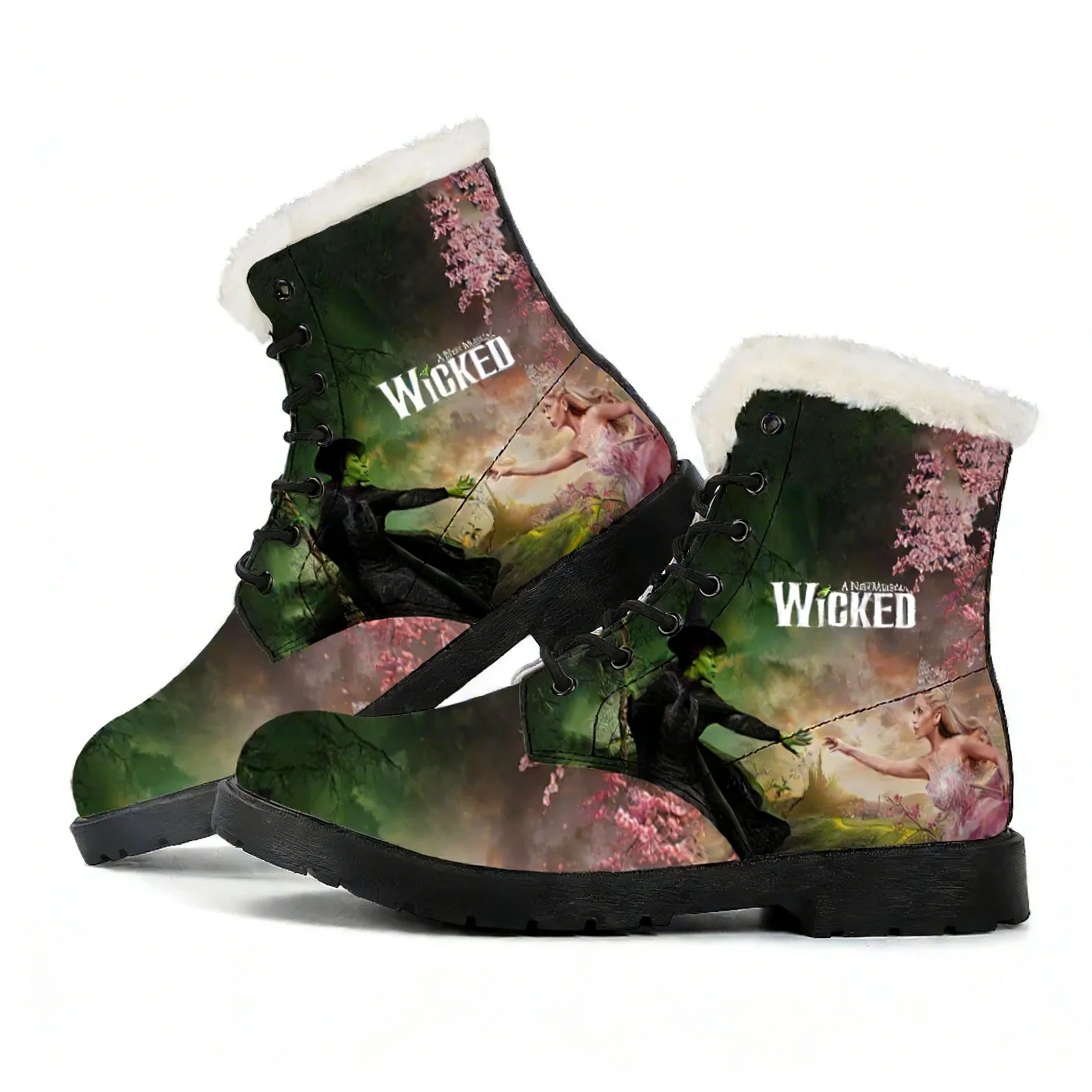 

Плюшевые ботинки Wicked the Musical для мужчин и женщин, зимние уличные повседневные ботинки, легкие парные ботинки высокого качества, на заказ