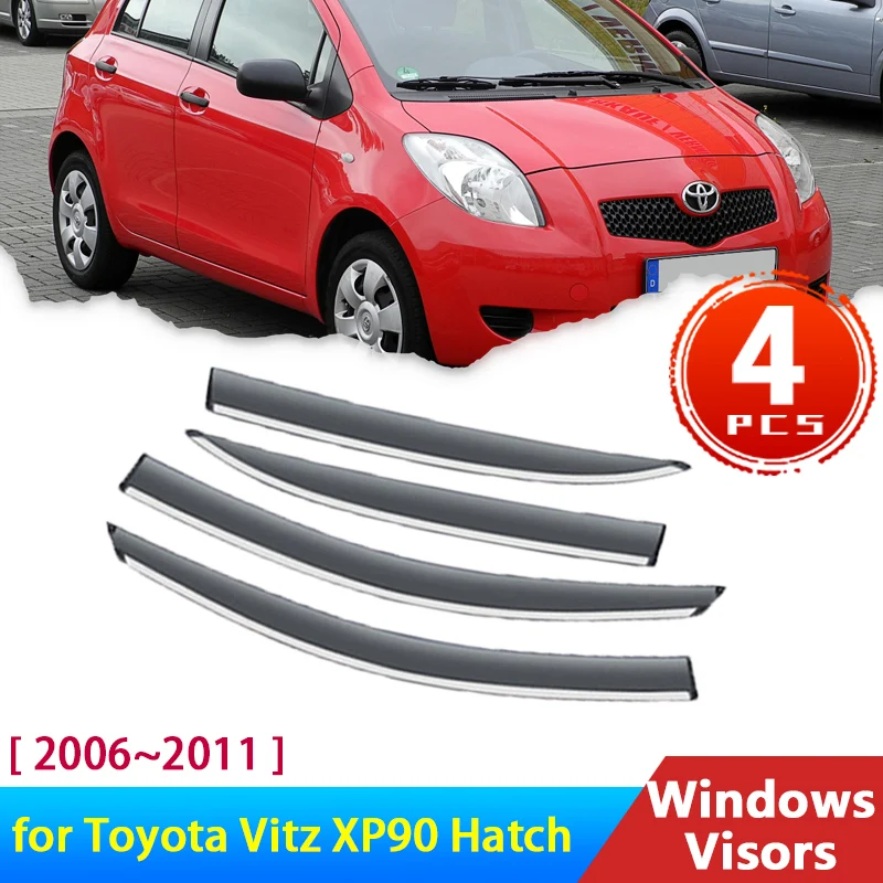 Deflectors for Toyota Vitz XP90 90 Hatch Yaris Daihatsu Charade 2006~2011 Accessories Car Windows Visors Rain Eyebrow Windshield