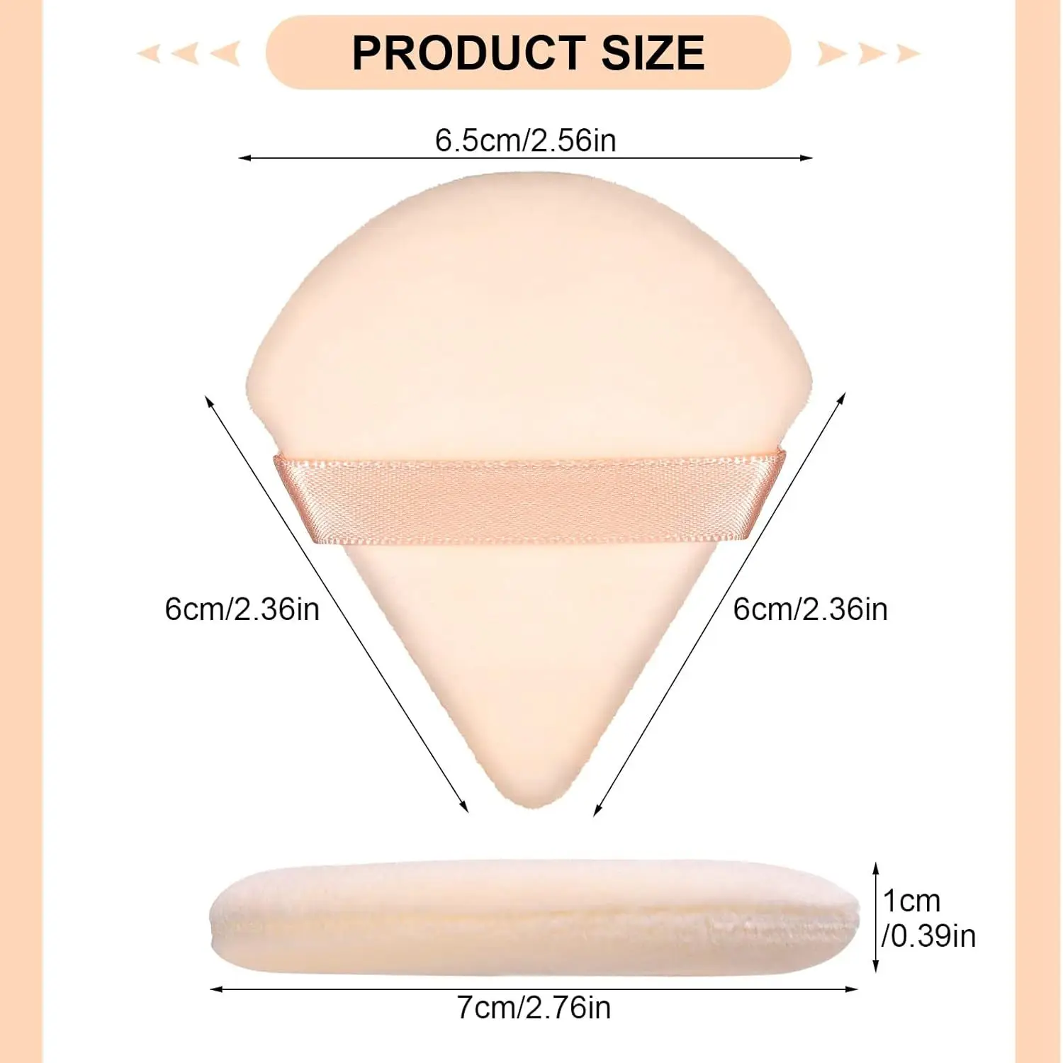 5/10/50 pz velluto cosmetico piumino da cipria trucco spugna Puff uso secco triangolo donne morbido liscio bellezza lavabile strumenti per il trucco del viso