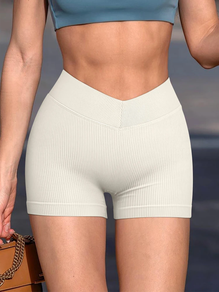 

OQQ Summer Yoga Shorts High Waist Butt Lift Gym Fitness Running Exercise Sports Shorts Casual Leggings Women's Solid Color Short