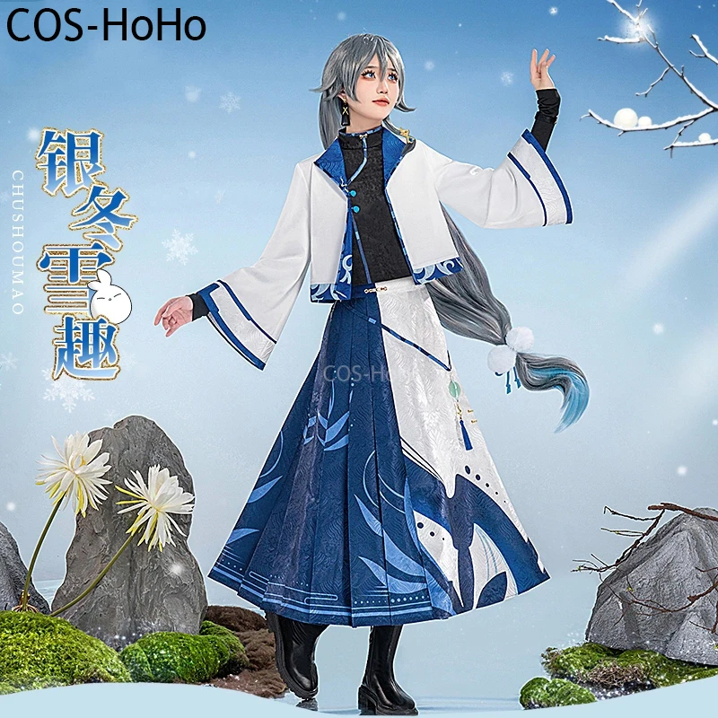 

COS-HoHo Anime Honkai Impact 3rd Fu Hua Silver Winter Snow Fun Game Suit Gorgeous Cosplay Costume Halloween Party Outfit Women