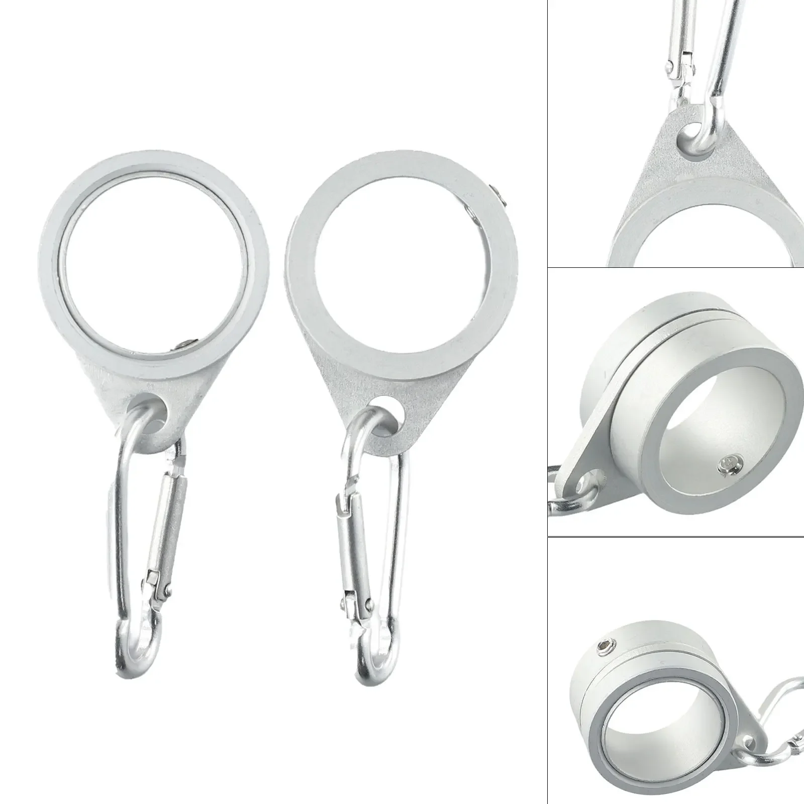 Exquisite High Quality Brand New Practical Flag Pole Ring Sliver 2Pcs Aluminum Alloy Aluminum Pole Swivel Ring