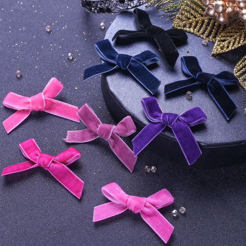 DIY Handmade Decorative Accessories Ribbon Small Bow Costume Sock Bow Fixed Velvet Ribbon Bow