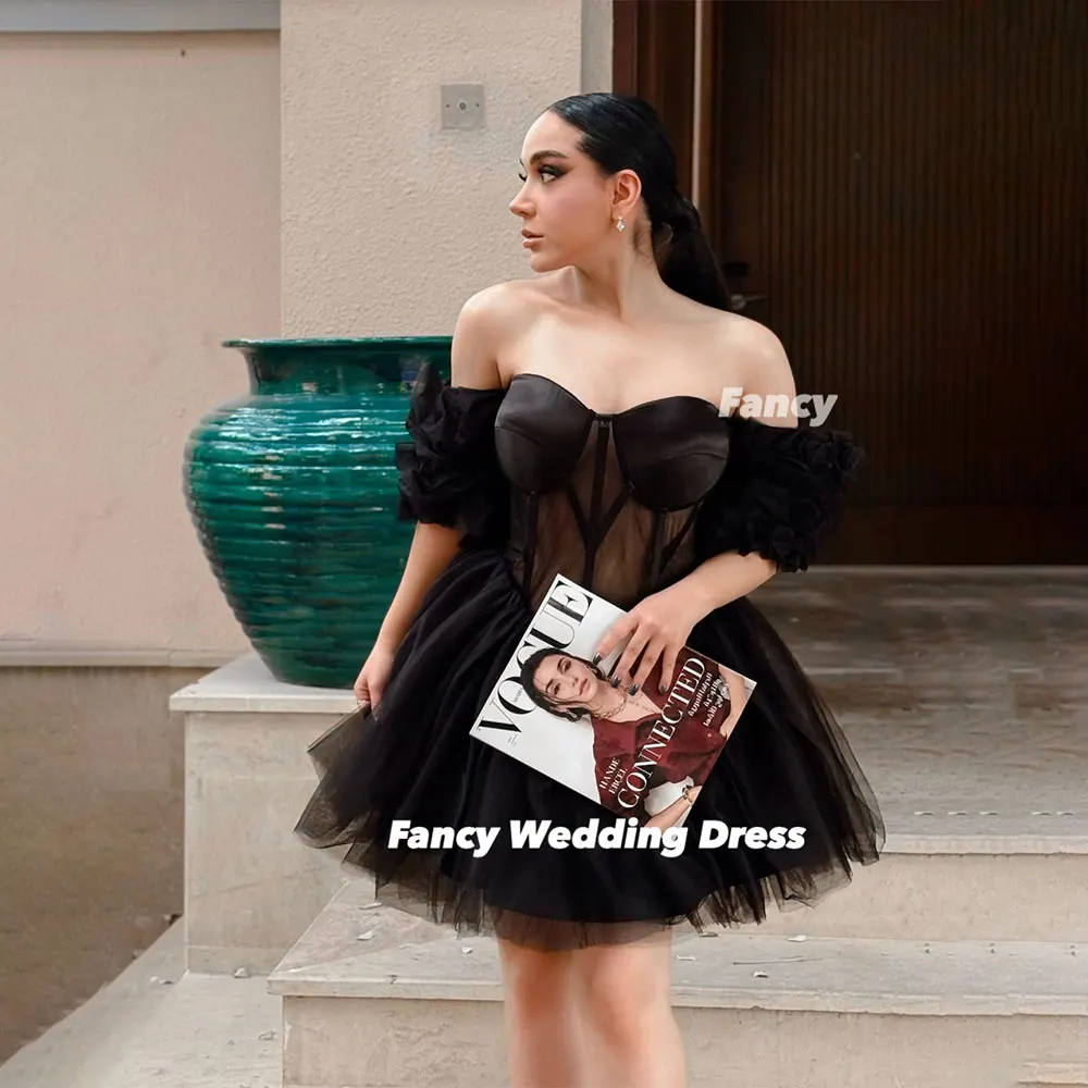 

Fancy Saudi Arabia Off Shoulder Evening Dress A Line Soft Tulle Prom Gown Customized Formal Occasion Dresses