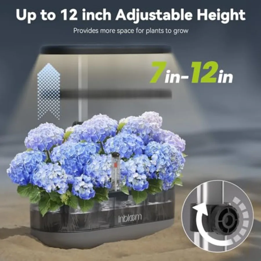 Indoor hydroponics growing system Premium adjustable herb kit transparent black ABS 4.2L pump