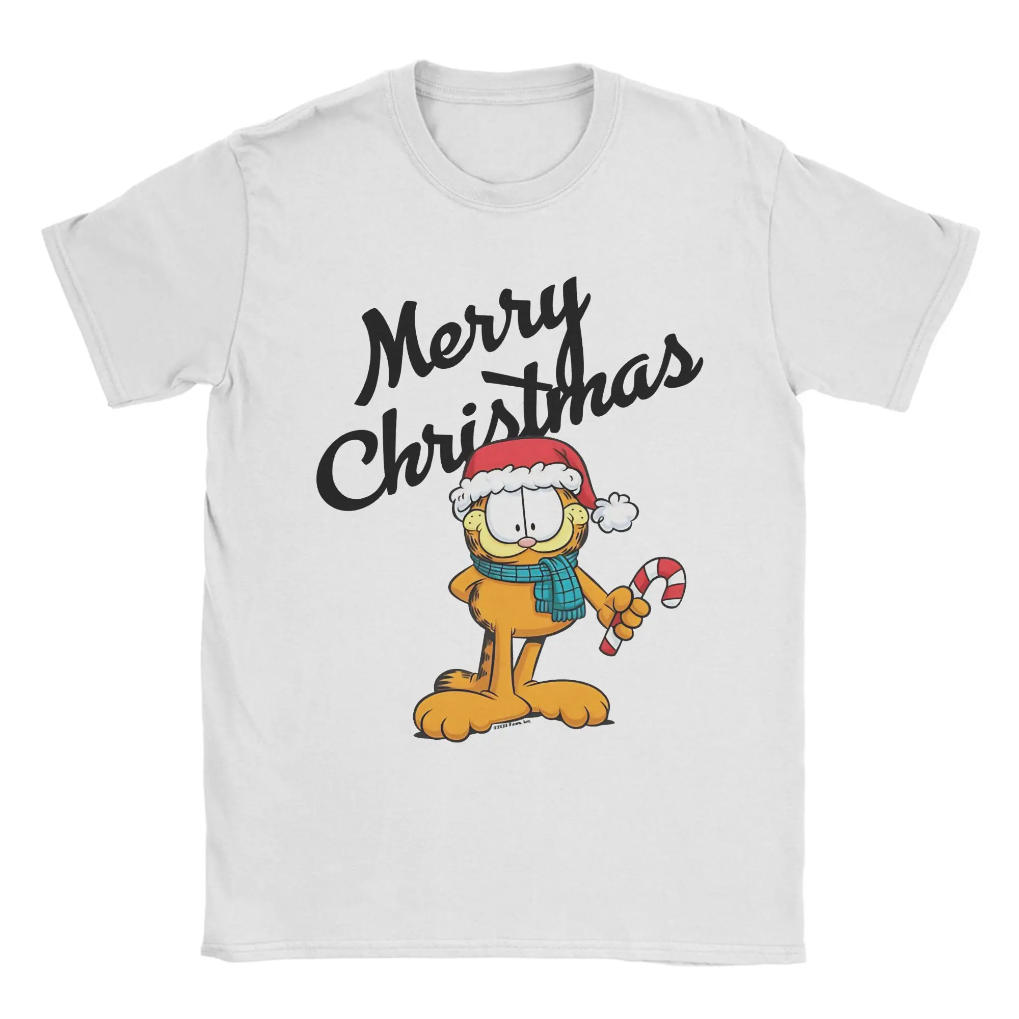 

Men T-Shirt Garfield Merry Christmas Cool Cotton Tee Shirt Short Sleeve T Shirt O Neck Tops Birthday Present