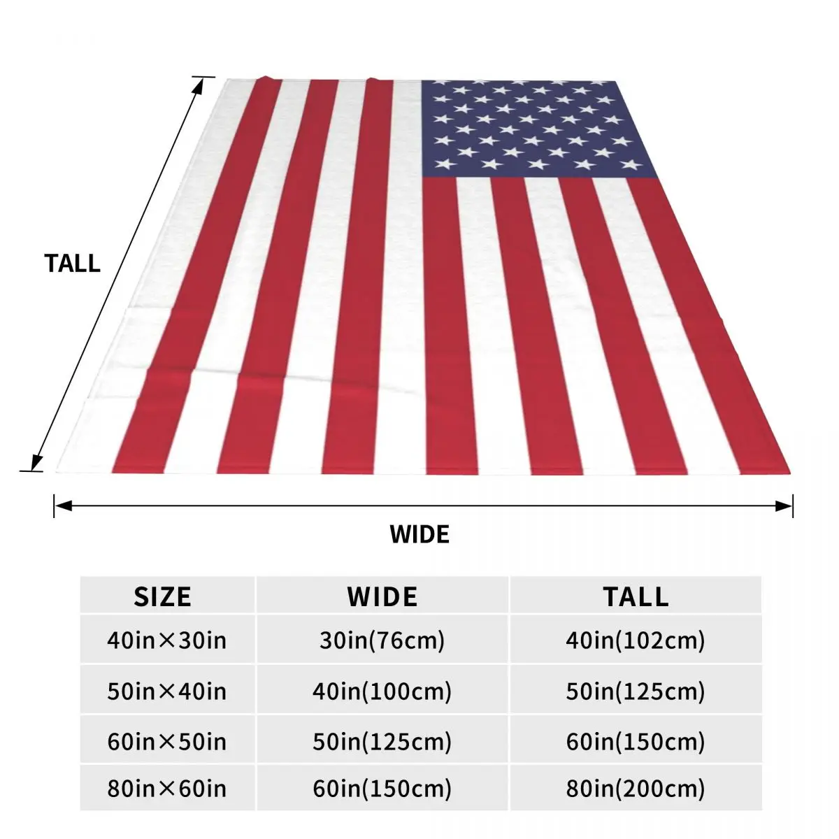 USA - American Flag Blankets Soft Warm Flannel Throw Blanket Bedding for Bed Living room Picnic Travel Home Sofa