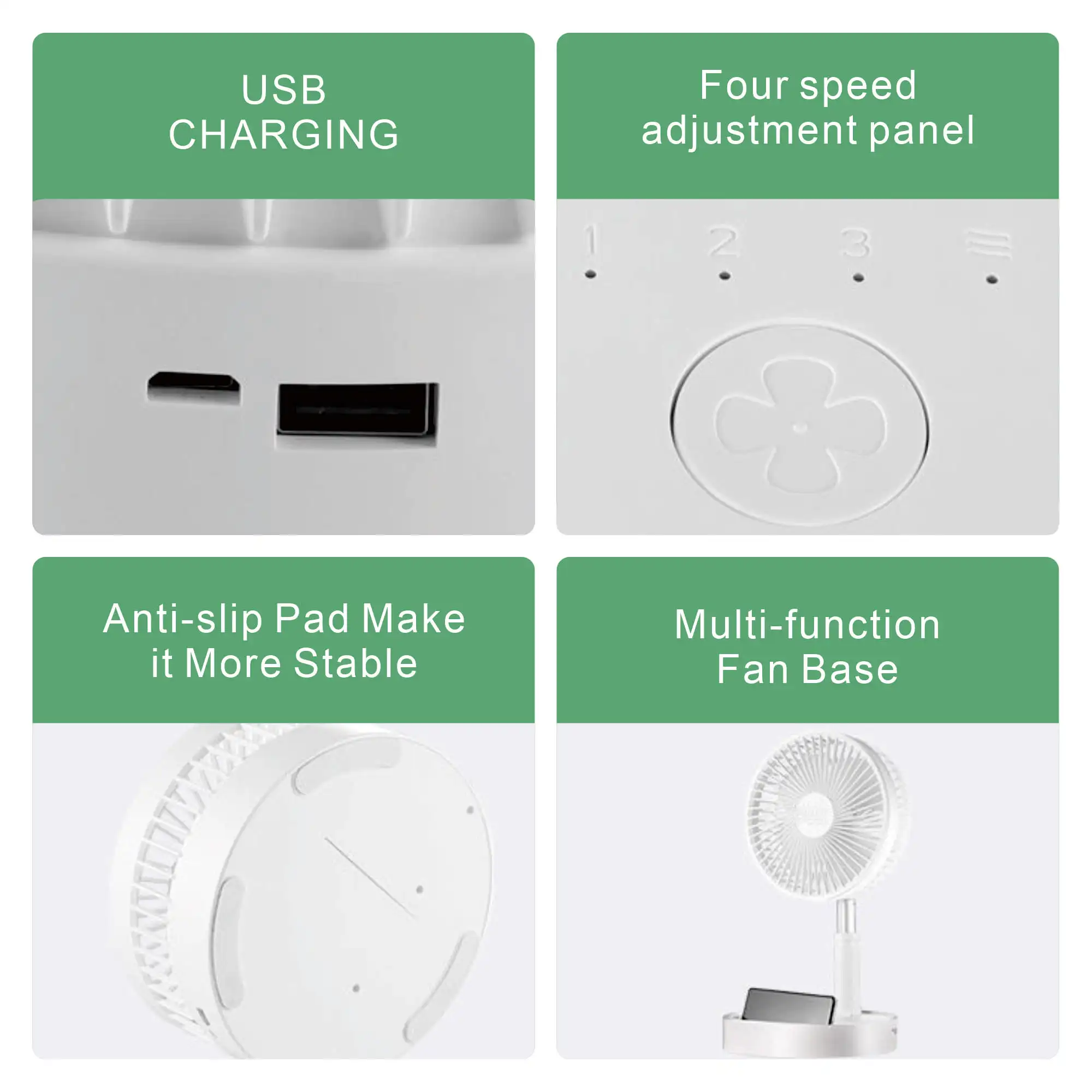 Ventilateur de charge pliable portable 7200 mAh petit ventilateur télécommande ventilateur de bureau ventilateur à base verticale adapté aux voyages de camping en intérieur