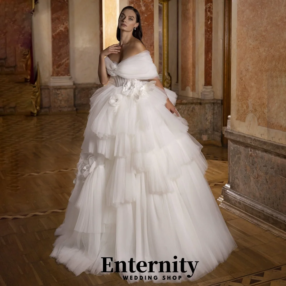 

Customized Zipper Wedding Dresses V-neck Off The Shoulder For Women Charming Simple Lace Applique Bridal Gowns Vestidos De Novia