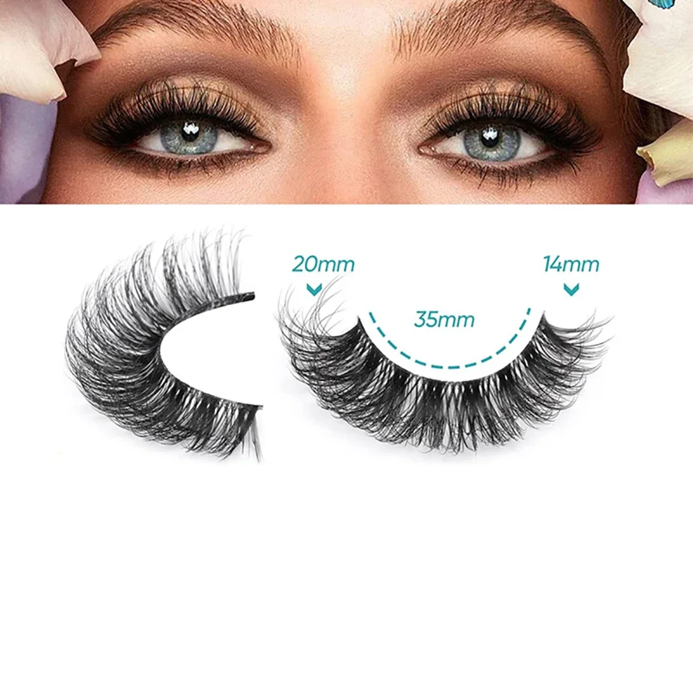 10 Pairs False Eyelashes 6D Super Fluffy Wispy Faux Mink Eyelashes Cat Eye Effect Dramatic Lashes Eyelash Extension Makeup