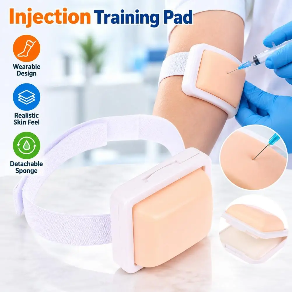 Injection Practice Pad 1PC Wearable Silicone Venipuncture Injection Training Pad Model For Nursing Student Nurse School Lab