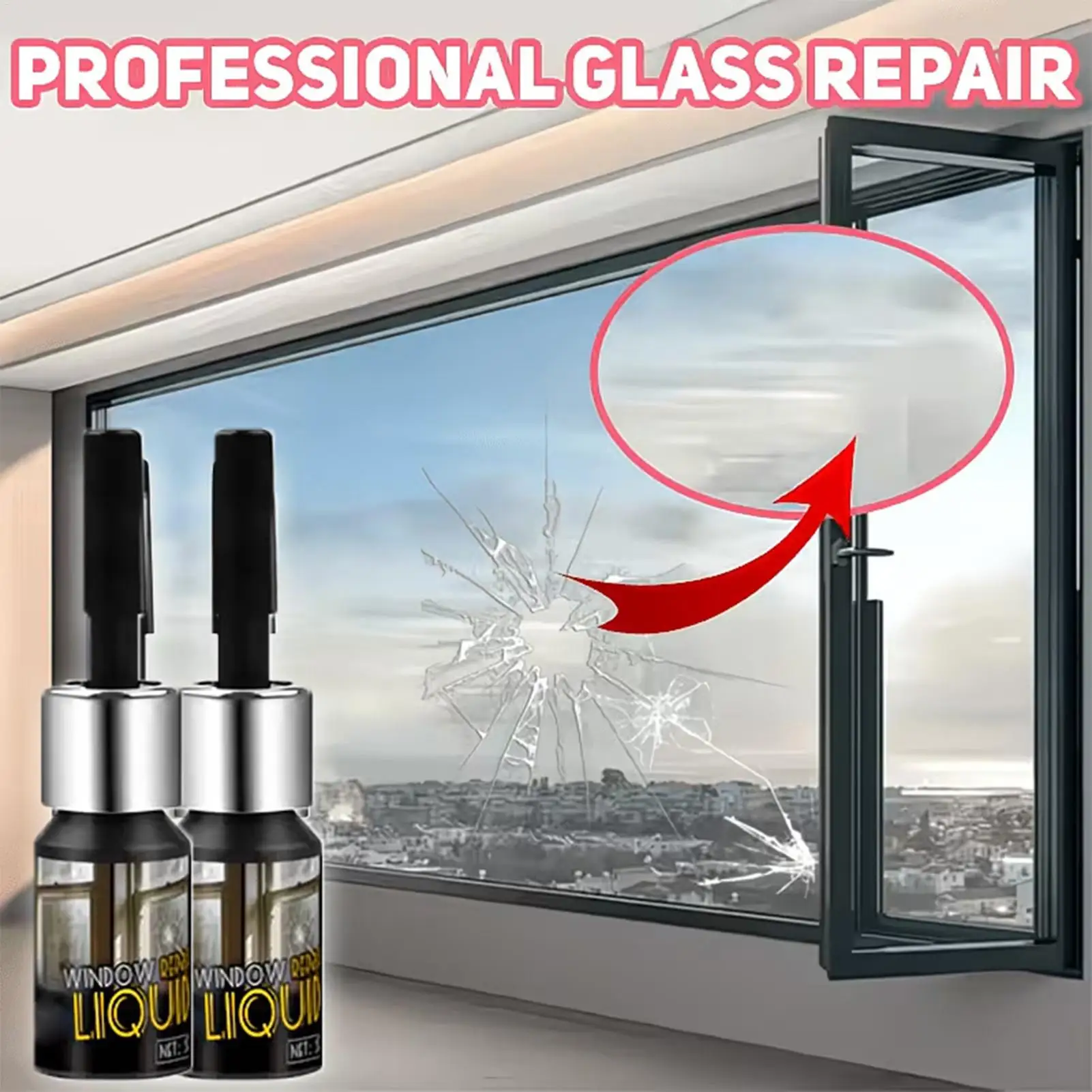 Glass Crack Repair 5ml Quick-Dry Invisible Bonder Filler Solution Windshield Chip Repair for Car Window Mirror Auto Jewelry