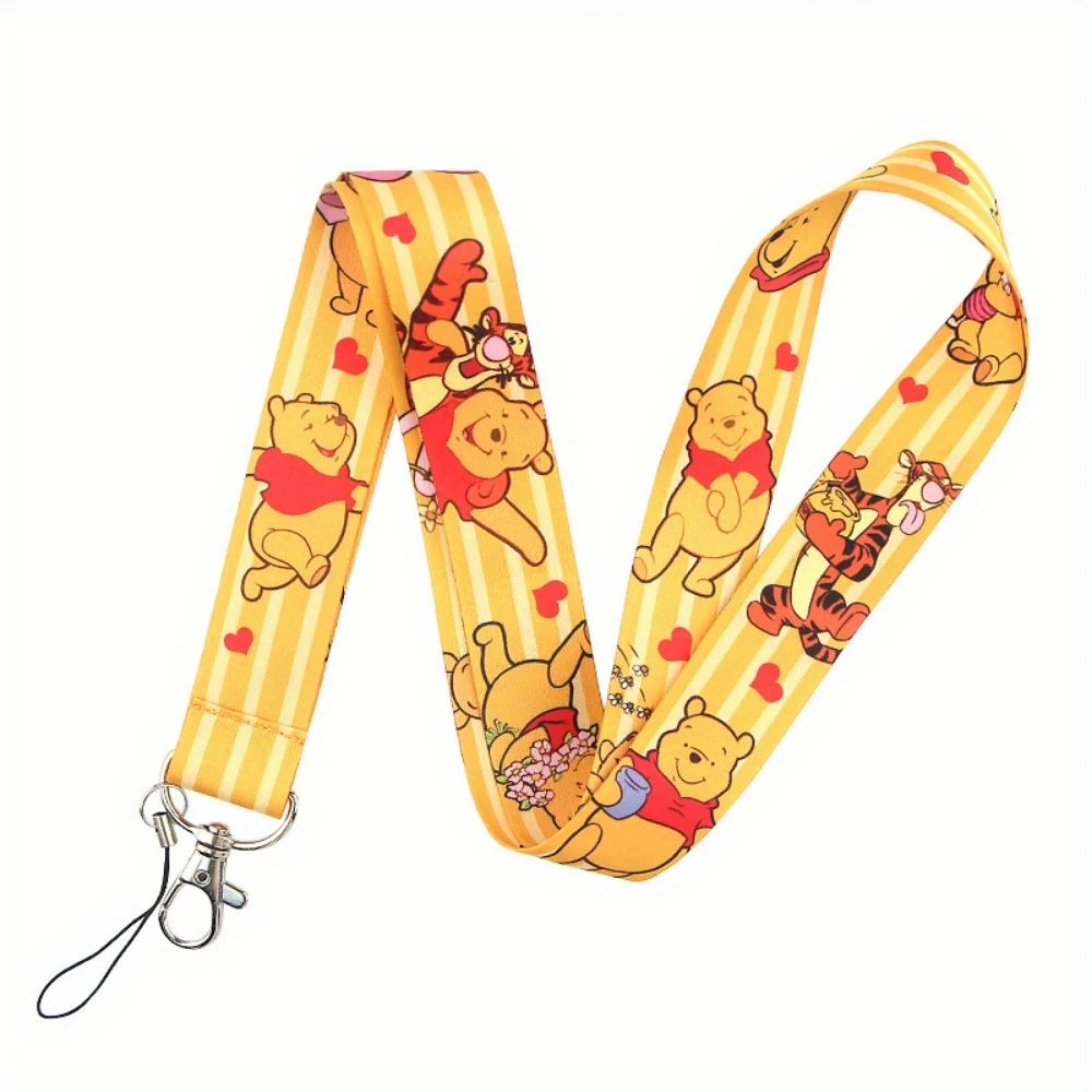 Winnie the Pooh Stitch Cordino per chiavi Portachiavi Porta badge ID Carta di credito Pass Hang Rope Lariat Telefono Fascino Regalo