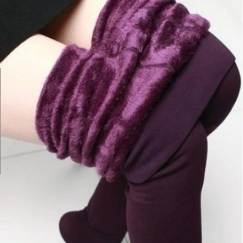 

Chaussettes Chaudes Quotidiennes Femmes Hiver Transparent Velours Imitation Peluche Doublure Épaissie Collants Mode Pantalons