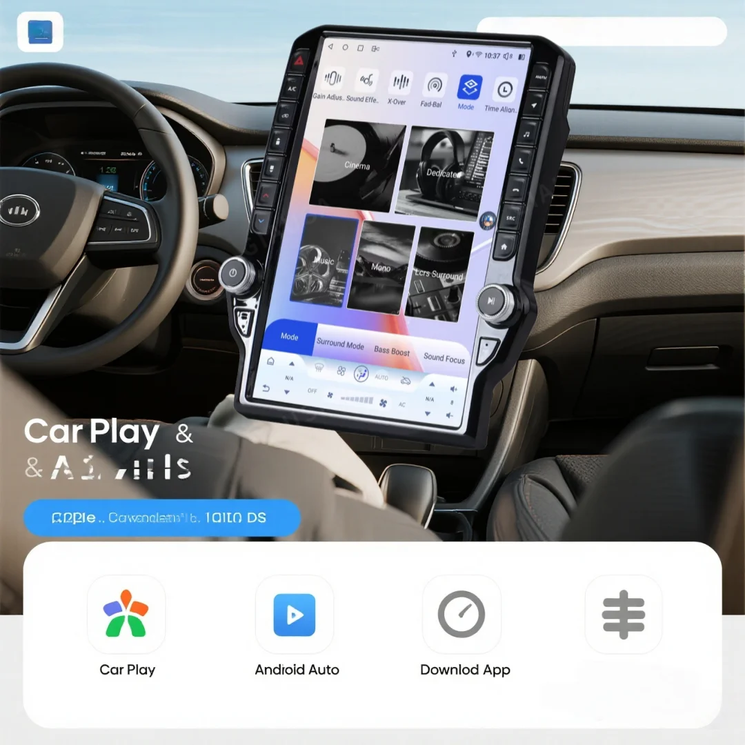 

YANFUNP 14,5-дюймовый автомобильный радиоприемник Android 13 для Dodge RAM 1500 2500 2013-2018 мультимедийная навигация GPS WiFi Carplay цифровой кластер