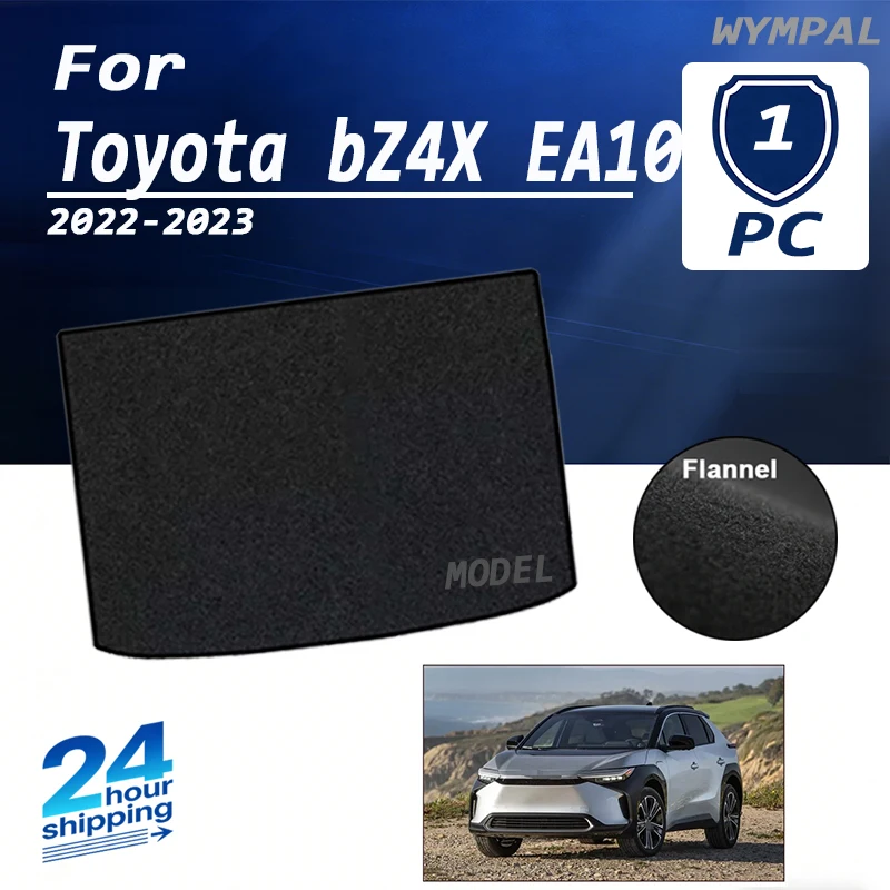 

Коврики из замши для багажника автомобиля Toyota bZ4X EA10 Subaru Solterra 2022 2023, полиэстеровые фланелевые коврики для грузового отсека, черные, для хранения вещей