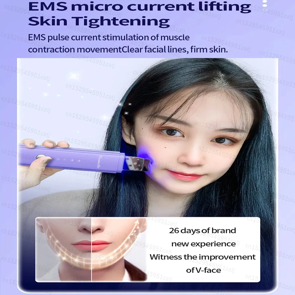 Ultrasonic Skin Scrubber Facial Spatula Blackhead Remover Deep Face Cleaning Lift Machine Peeling Shovel Pore Cleaner Face Massa