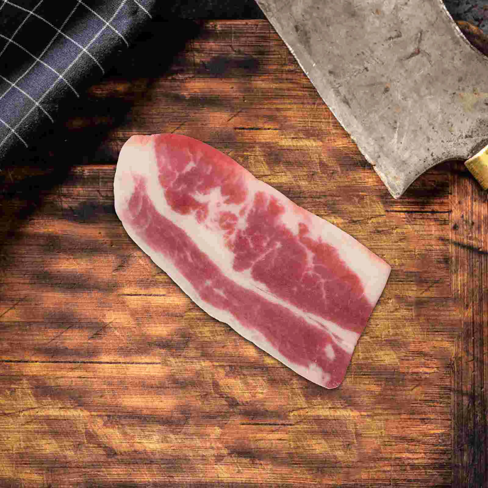 Simulation Beef Slices Toy Pretend Play Western Kitchen Decor Artificial Food Model Meat Pvc Fake Cooked Photography