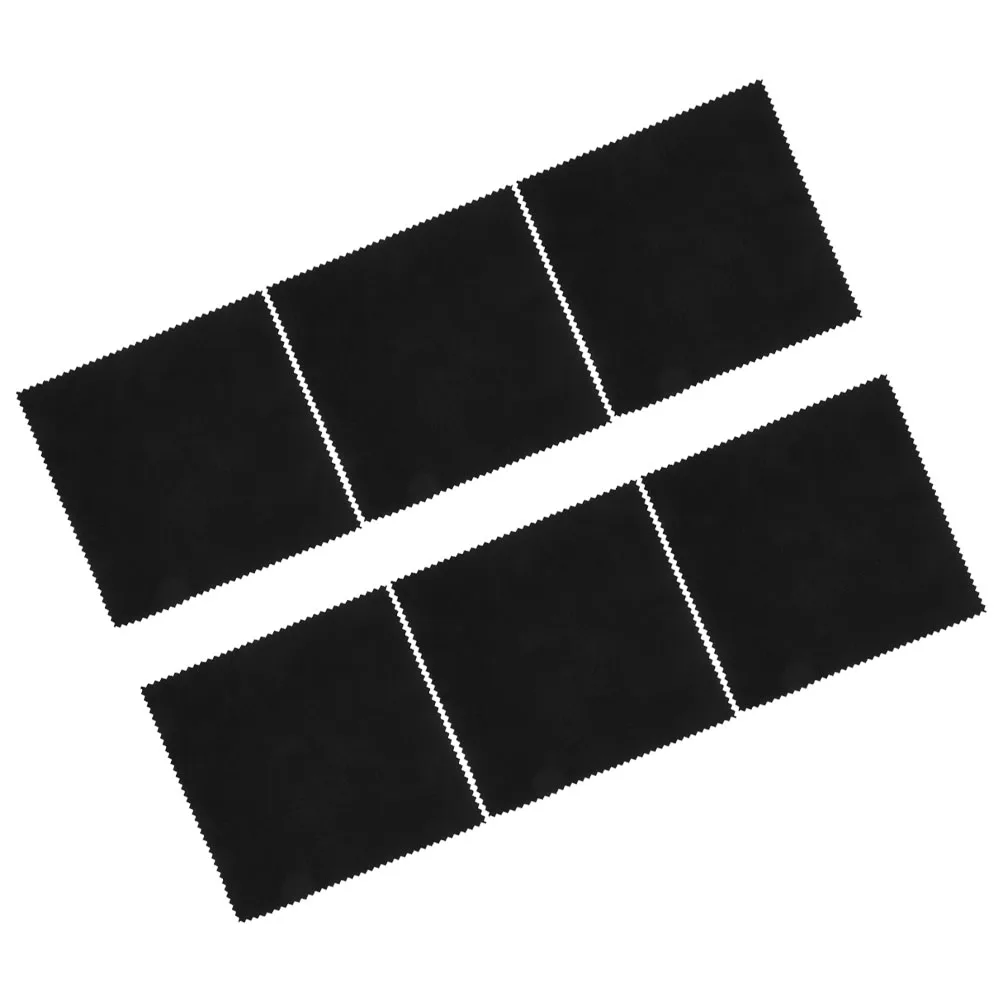 

6Pcs Guitar Cloths Microfiber Plush Polishing Cloths for Musical Instruments Instrument Maintenance Cloth Universal Black