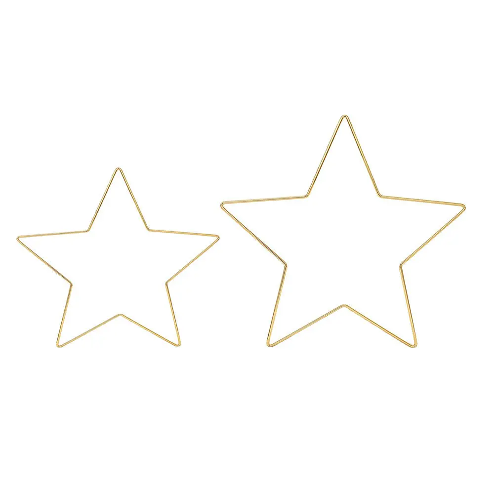 

2Pcs Iron Star Shape Frame Wreath Ring for DIY Macrame Projects Floral Wreaths Party Decoration Star Shaped Hoop