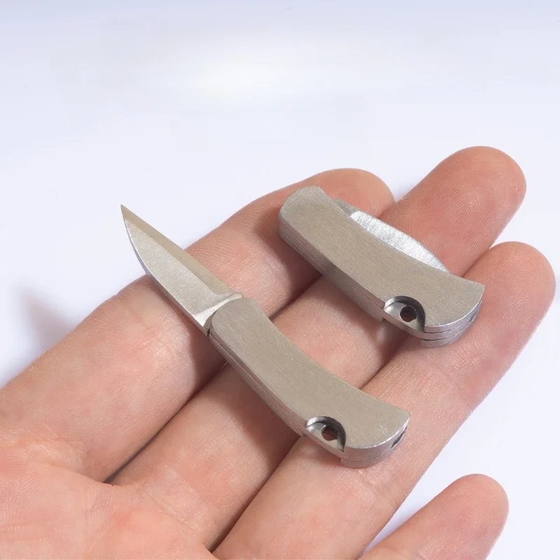 Outdoor Ultra Mini Portable Folding Knife Stainless Steel Blade Keychain Pendant Disassembly Express Travel Tool