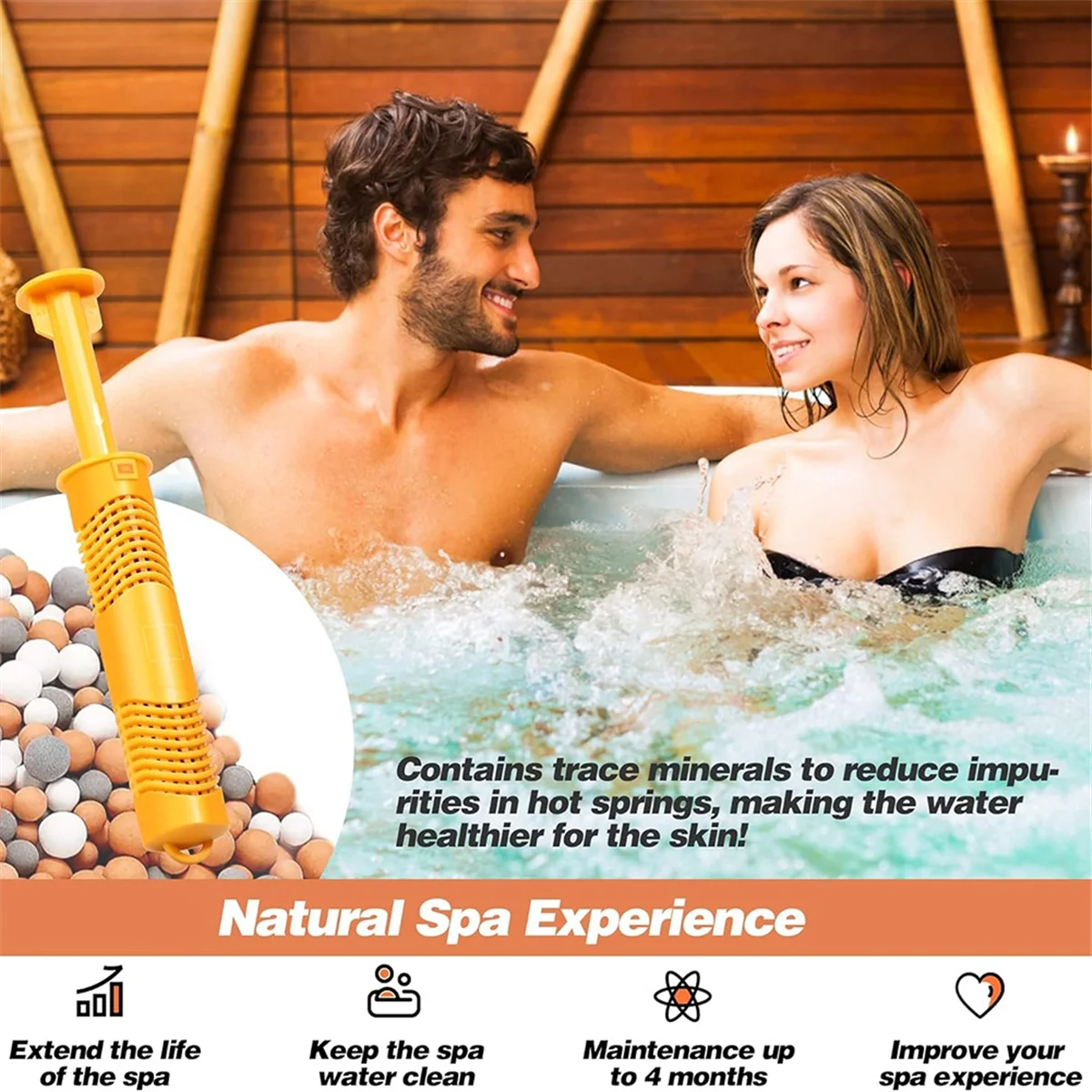 QA88X 3팩 스파 미네랄 스틱, 온수 욕조 미네랄 스틱 삽입 스파 필터용 필터 수영장 물고기 연못