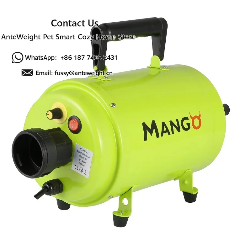 Superior 2200W Pet Dryer Blower High Power Hair Water Blowing Machine Superior Force Wind Speed for Bathroom Use Plastic Iron