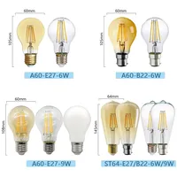 10pcs LED Filament Lamp E27 E14 B22 Retro LED Edison Bulb 220V For Home G45 A60 ST64 G80 G95 2700K 4000K Vintage Candle Light