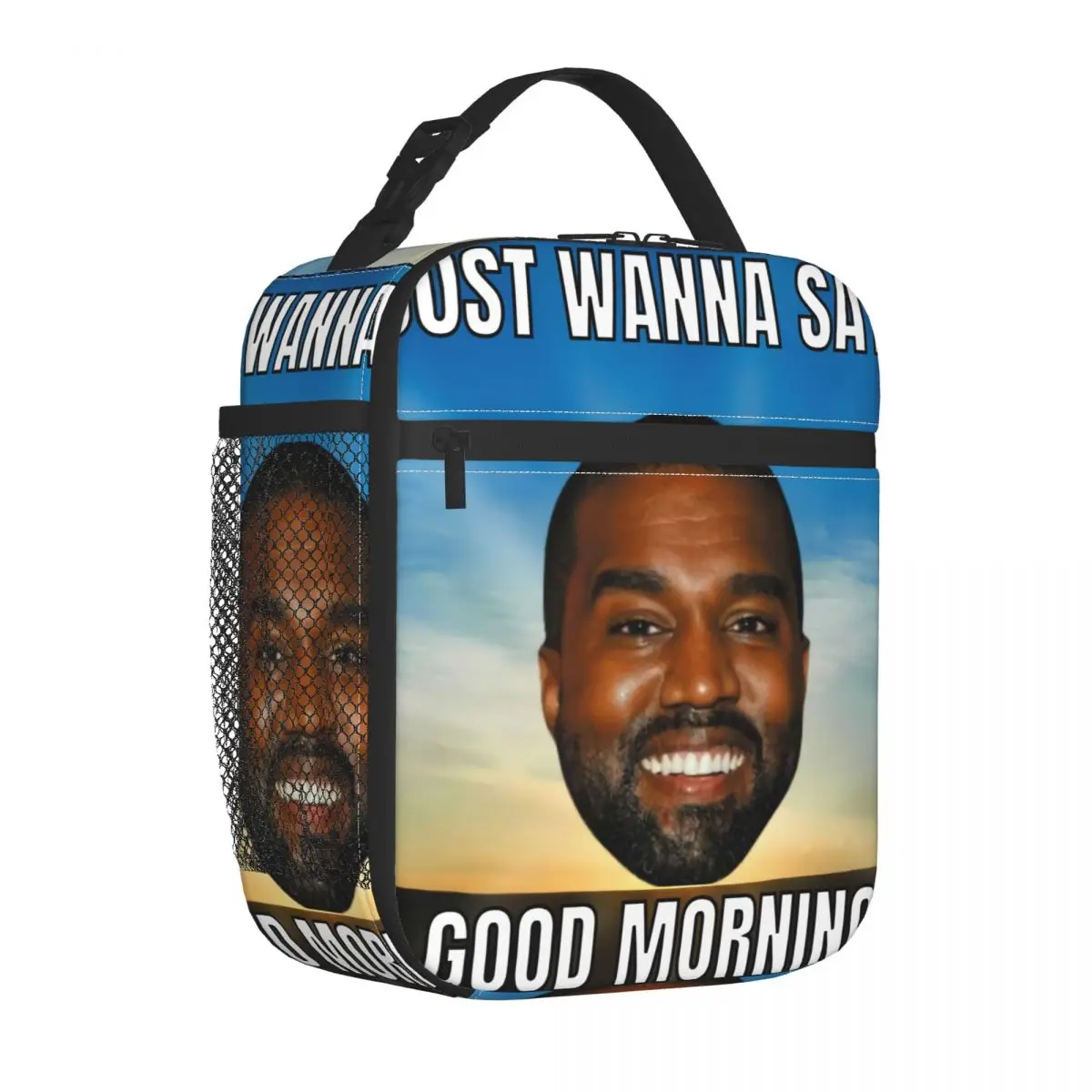 Funny Kanye West Meme Insulated Lunch Bag for Outdoor Picnic Rapper Music Producer Portable Cooler Thermal Lunch Box Women Kids