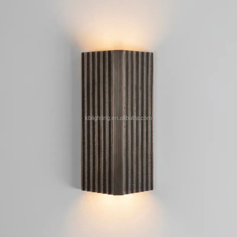 Antique Simple Brass Wall Lamp Villa Home Staircase Corridor Living Room Background Square Brass Wall Sconce