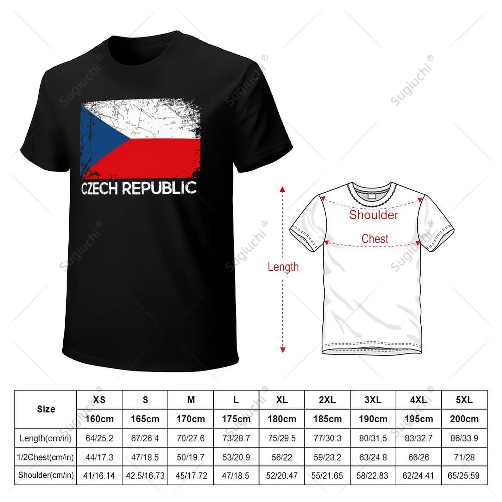 Unisex Men Vintage Czech Republic Flag Retro Tshirt Tees T Shirts Women Boys 100% Cotton T-Shirt view 6