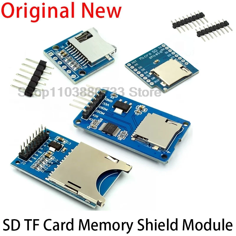 5PCS Micro SD Storage Expansion Board D1 Mini TF Card Module Mini Micro SD TF Card Memory Shield Module With Pins for Arduino