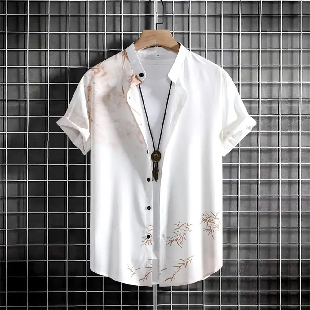 Simple Men's 3D Printed Retro Fashion Shirt Loose Oversize  Collar Fleece Lined Thickened Autumn Special Wide Fit Shirt