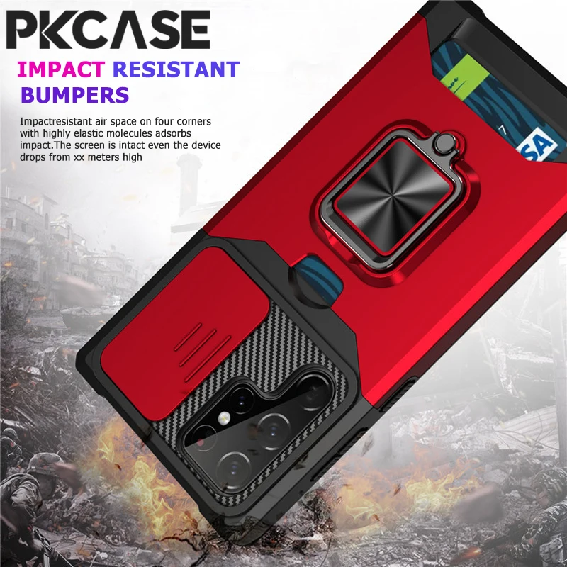 PKCASE Card Slot Case For Samsung Note 20 Ultra M12 M32 Cover For Galaxy A04 A03 A02S A82 A42 A32 A22 A14 A13 A12 A53 A33 A23