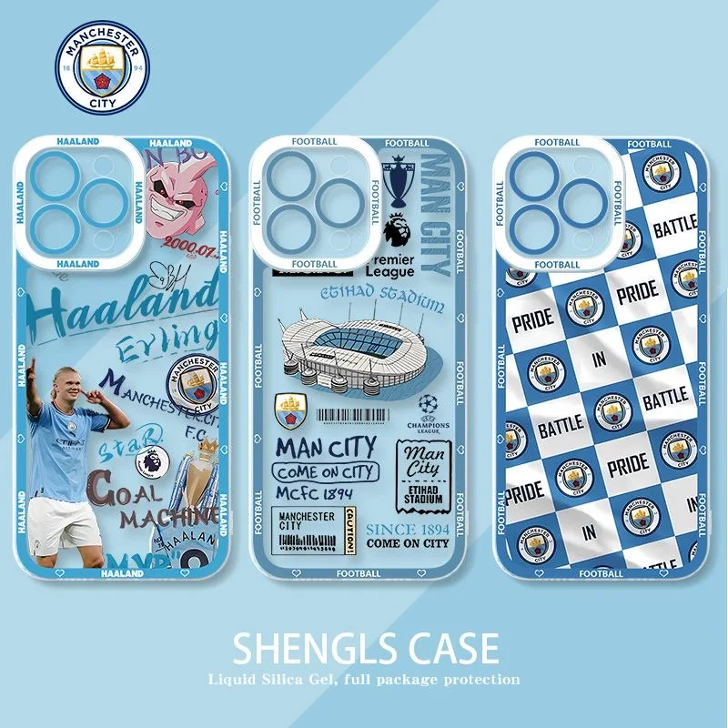 Manchester City star Haaland Phone Case For iPhone 16 15 14 13 12 11 Mini Pro Max X XR XSMax 7 8 Plus Transparent Soft TPU