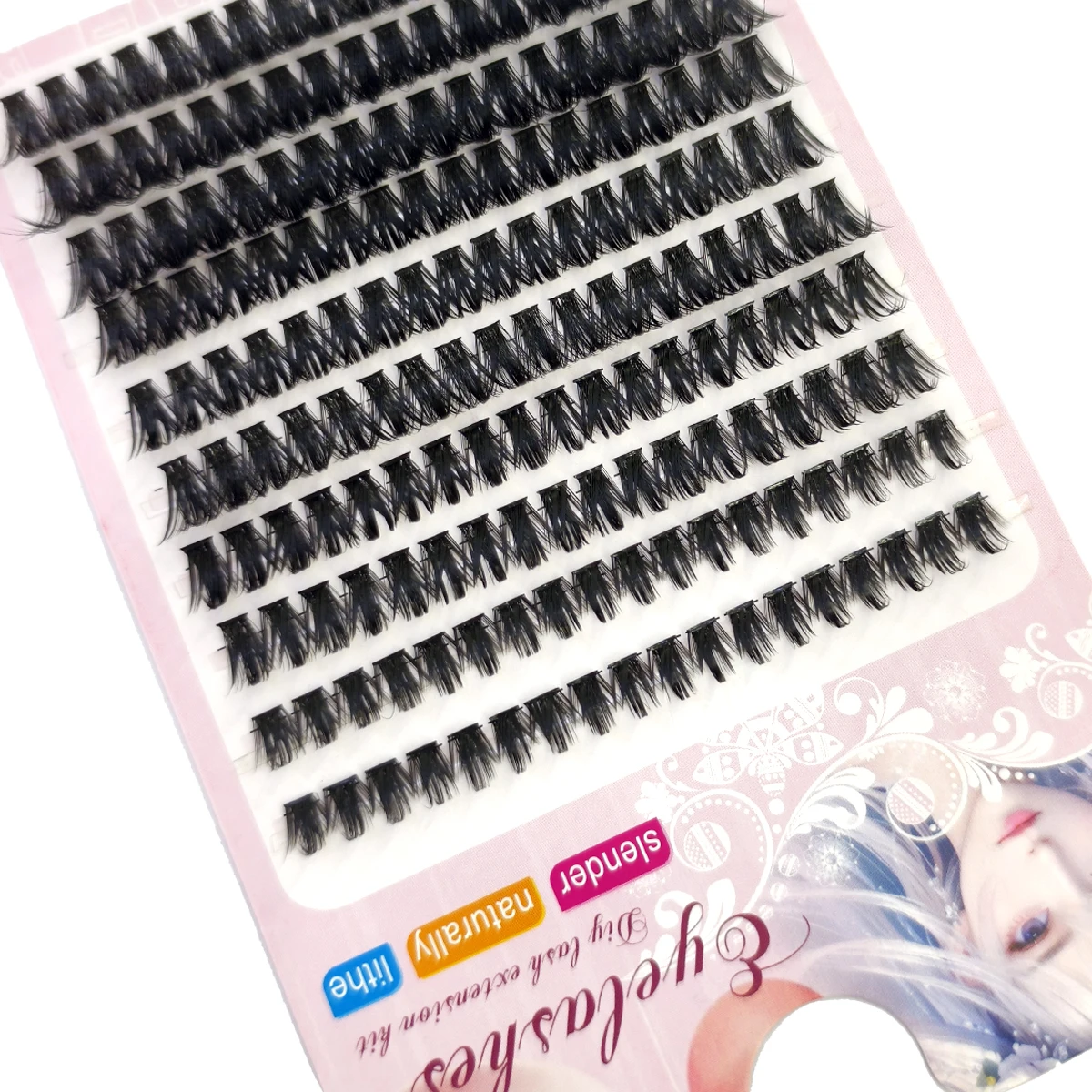 HBZGTLAD 180Clusters 10-18mm 10rows Spiky Manga Lash Clusterswith Fairy Eyelash Clusters 60P80P100P Volume DIY Lash Extension