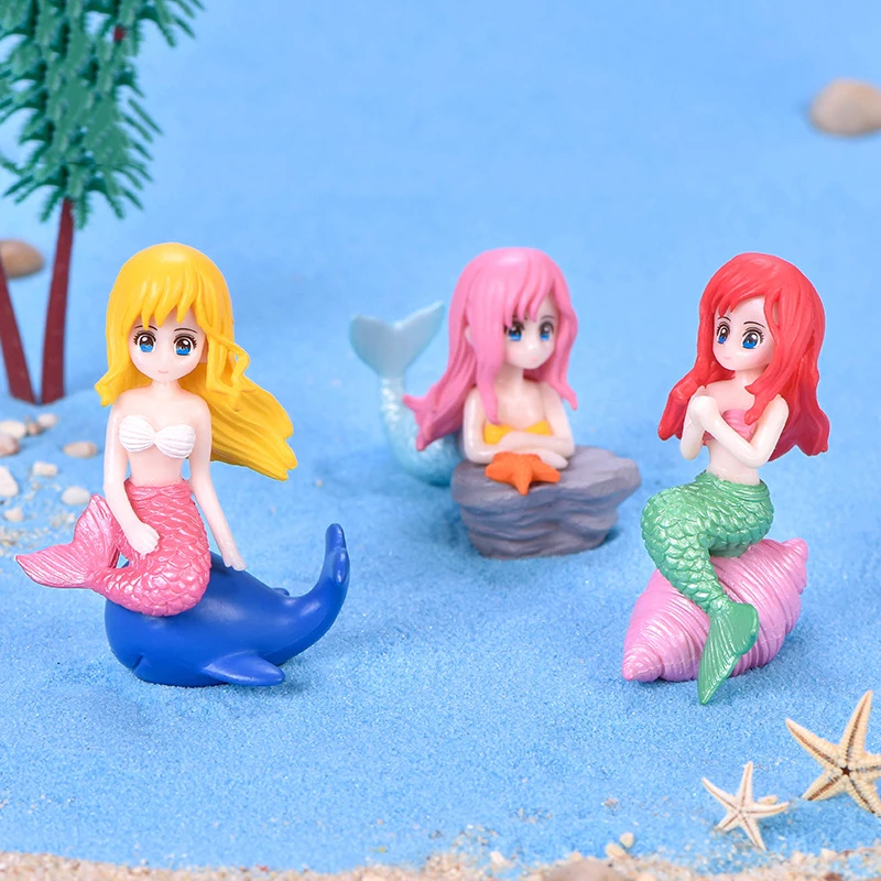 Mini Girl Princess Doll Shell Mermaid Resin Crafts Creative Micro Landscape DIY Small Ornaments Marine Aquascape Decoration