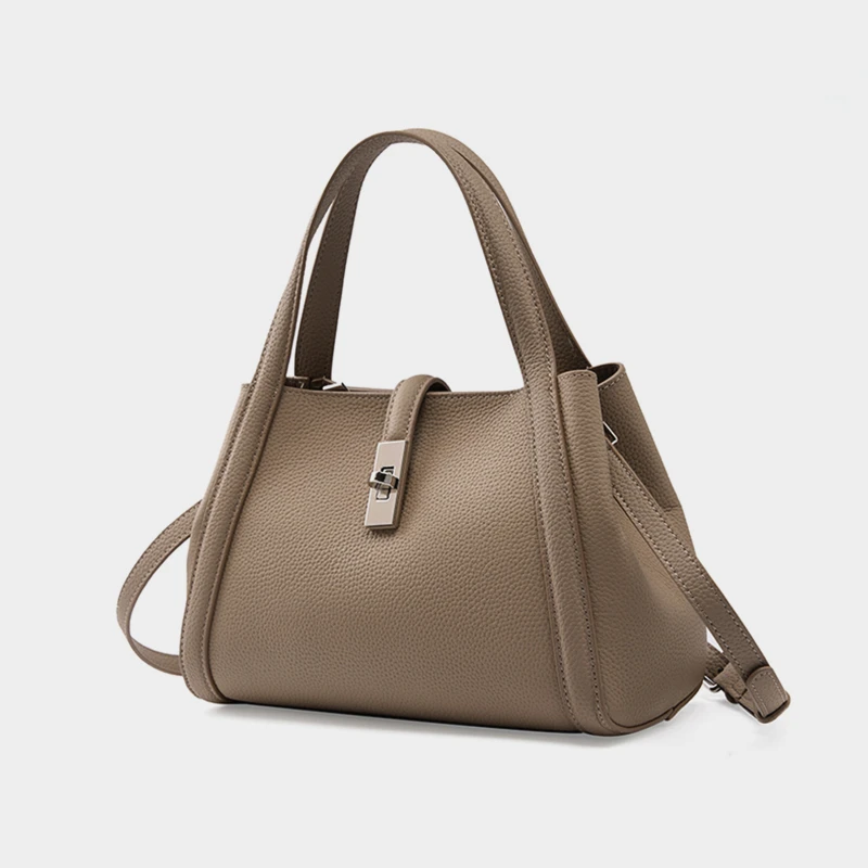 

Hifashion Cowhide Genuine Leather Handbags For Women 2025 Luxury Designer Bucket Shopping Totes Ladies Shoulder Crossbody Bags