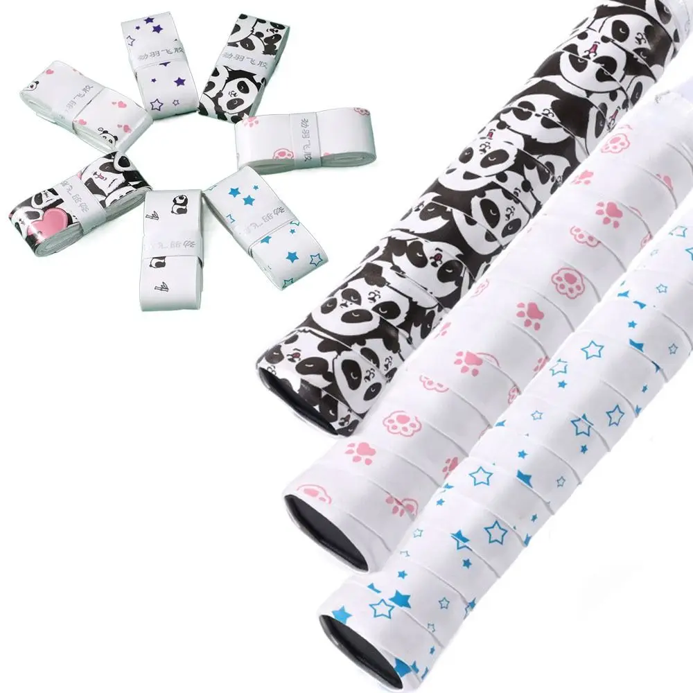 امتصاص العرق تنس الريشة شريط لحام كارتون الباندا مقاومة للاهتراء مضرب بدمنتون السيطرة التفاف مقبض الشريط #2