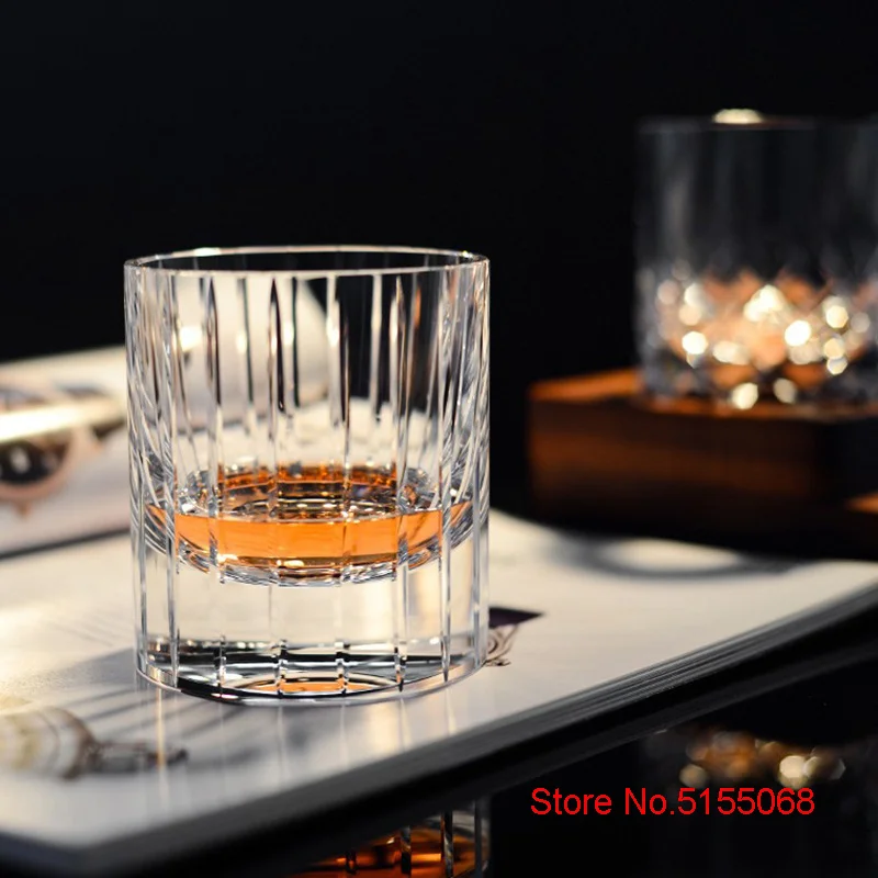 Hand Carving Crystal Old Fashion Whiskey Glasses Classic Engrave Highball Whisky Rock Glass Cognac Brandy Tumbler XO Liquor Cup