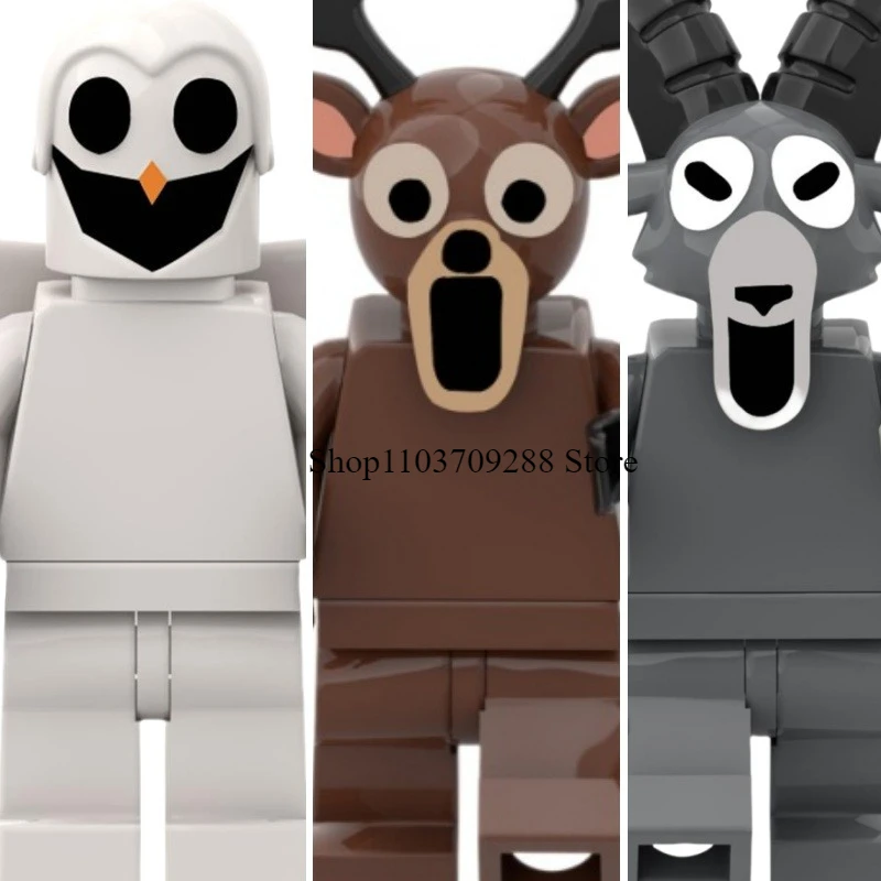 

Горячий комбинированный набор «99 ночей в лесного оленя, сова, коза, животное, человек, монстр, строительные блоки, модель, собранные детские игрушки на день рождения, кукла