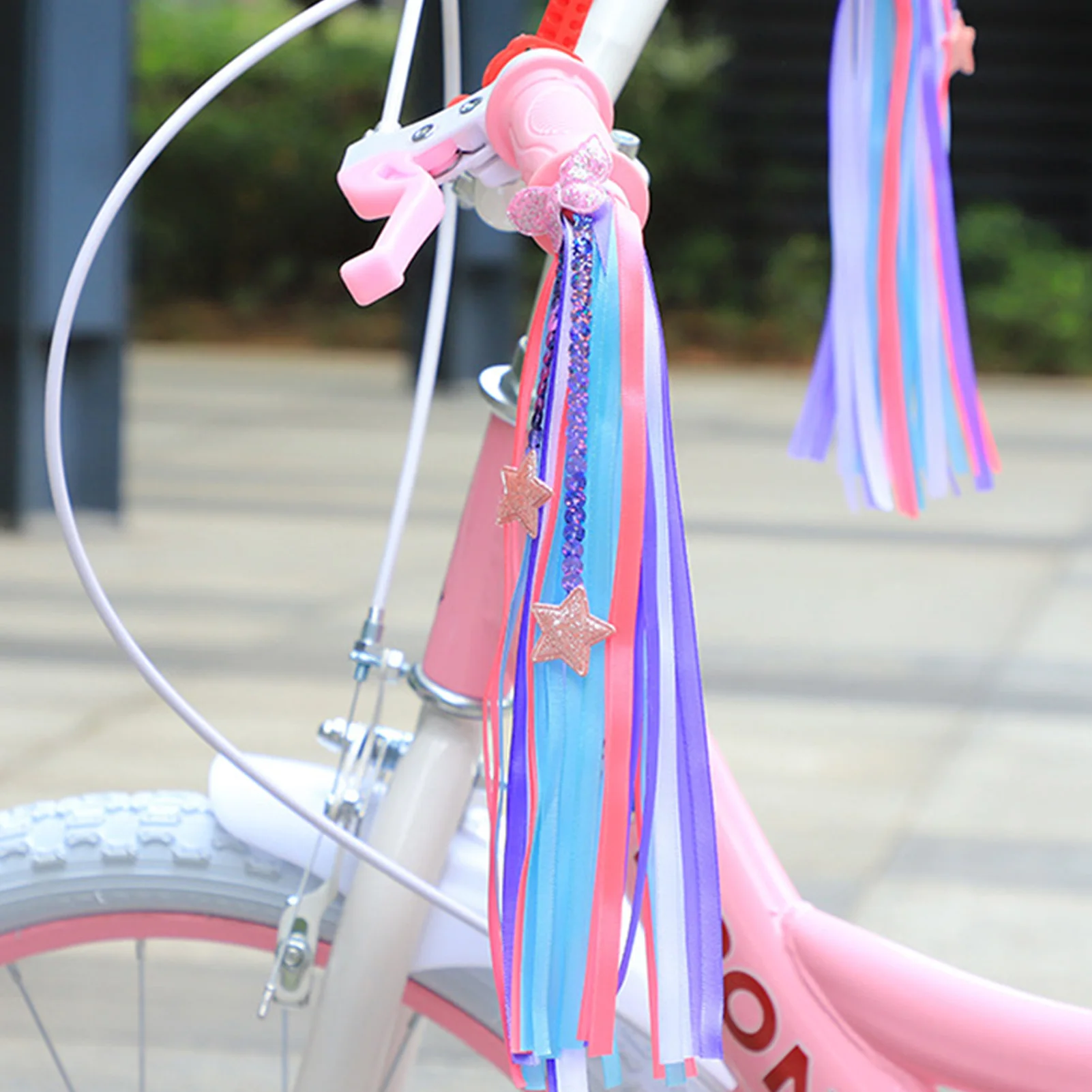 Kinder-Fahrradlenker-Streamer, Kinder-Rollerlenker-Bänder, fließende bunte Quasten-Accessoires für Kinderfahrräder – Detail 2