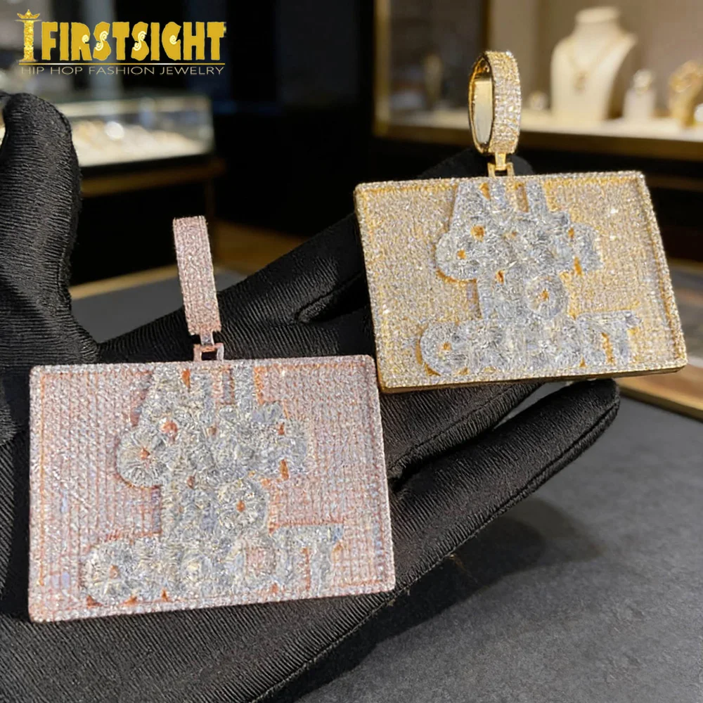 

Новое мужское ожерелье в стиле хип-хоп 5А с кубическим цирконием Bling Cz Letter Iced Out All Cash No Credit, кулон, модные украшения для женщин